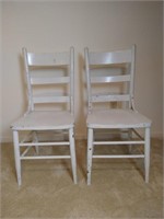 2 Wood Painted Chairs