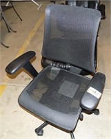 OPEN WEAVE OFFICE CHAIR ON ROLLERS , GOOD