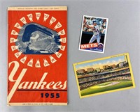 New York Baseball - 1955 Yankees Program, Mets ..