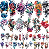 77 Sheets Flowers Temporary Tattoo