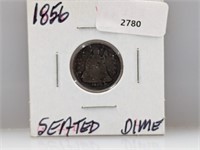 1856 90% Silv Seated Dime