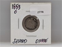 1853-O 90% Silv Seated Dime