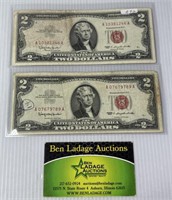 Series 1963 Red Seal $2 Bills