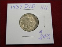 1937D/D Buffalo Nickel - AU