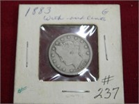 1883 w/Out Cents Liberty Head Nickel - G
