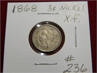 1868 Three Cent Nickel - XF