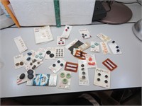 Vintage Bag of Buttons & Buckles on cards