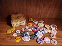 Cigar box of buttons