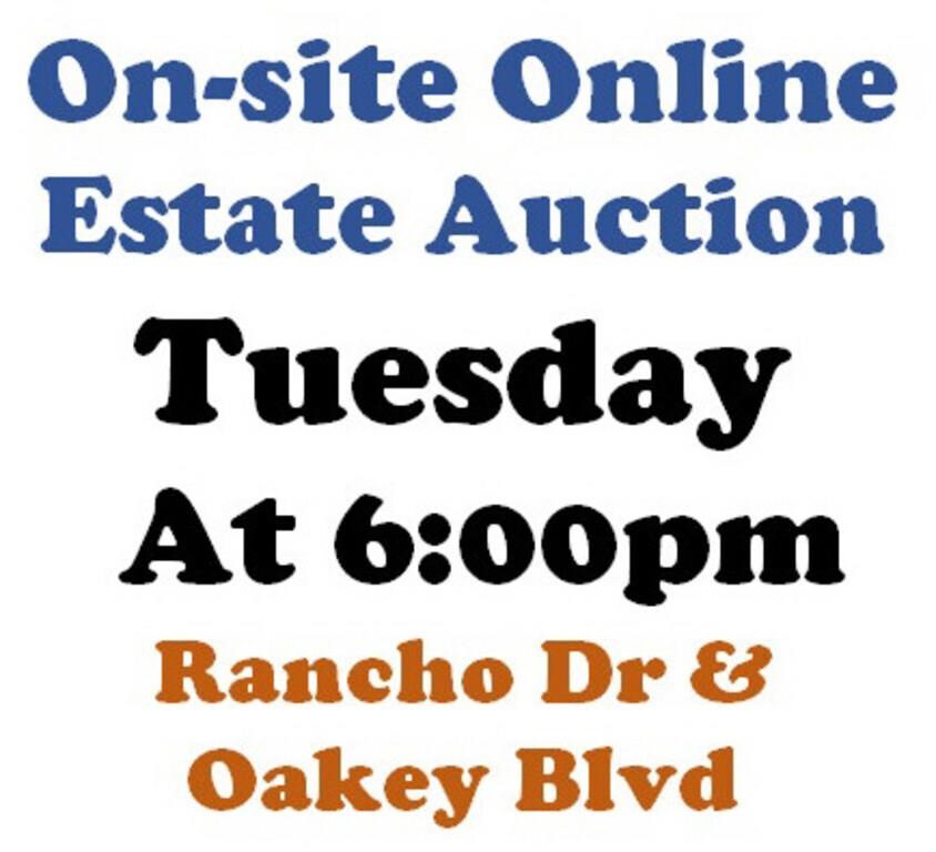 WELCOME TO OUR TUES. @6pm ONLINE PUBLIC AUCTION