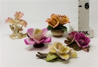 (5) Porcelain Flowers w/ Capodimonte