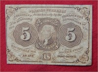 1862 US Fractional Note 5 Cents