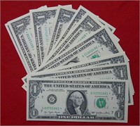 (20) $1 Federal Reserve Star Notes CRISP