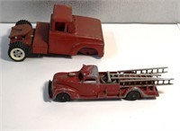 Vintage Metal Fire Truck set 2