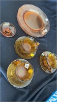 Amber plates/ cups/ saucer/ashtray 1 saucer