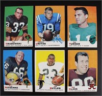 1969 Topps Football, 6 cards incl. Johnny Unitas
