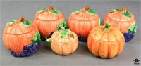 Glazed Ceramic Pumpkins/Fall Decor / 6 pc