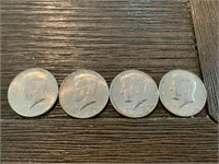 (4)1966 Kennedy Half Dollars