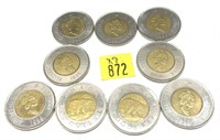 x9- Canadian $2 coins -x9 coins -Sold by the
