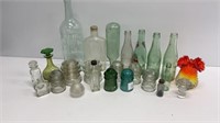 Vintage bottles and insulators