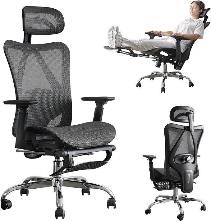 *Mesh Office Chair Gaming Chair Bk/Grey