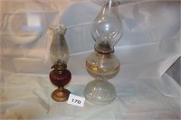 2 EARLY OIL LAMPS