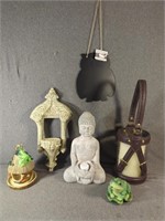Cement Tealight Buddha, Hanging Candle Light,