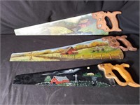 (3) Hand-Painted Saws
