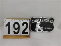 Challengers Plaque From Girard 6" X 9.5" Cast -