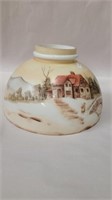 Hand painted shade with country cottage scene
