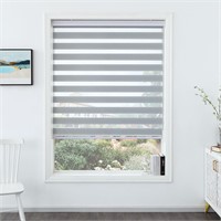 Zebra Blinds  52x72  Light Grey Roller Shades