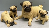 Pug Mom & Puppies Statue Lot