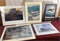 Artwork/Prints, Military Planes, And A Ship