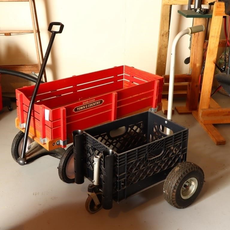 Radio Flyer Town and Country wagon and a fishing c