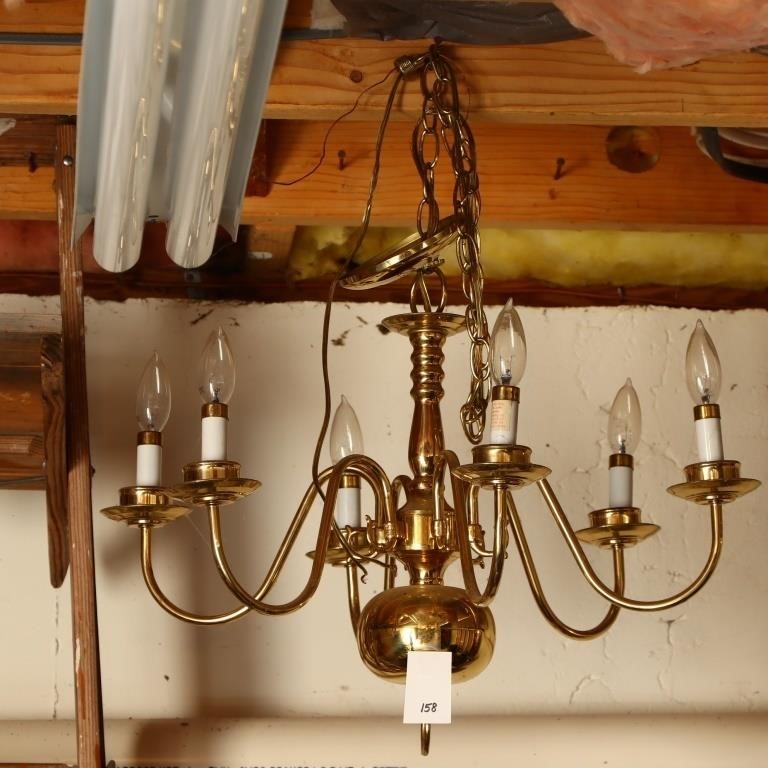 Brass candlestick chandelier