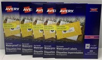 5 Packs of Avery Waterproof Labels - NEW $100