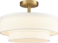 $120  DAYCENT Modern Drum Light Fixture, Gold