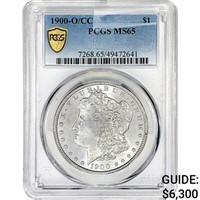 1900-O/CC Morgan Silver Dollar PCGS MS65