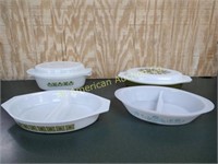 LOT OF 4 VINTAGE ASSORTED BAKING DISHES