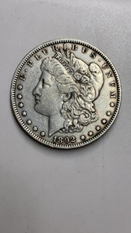 1892-O Morgan silver dollar