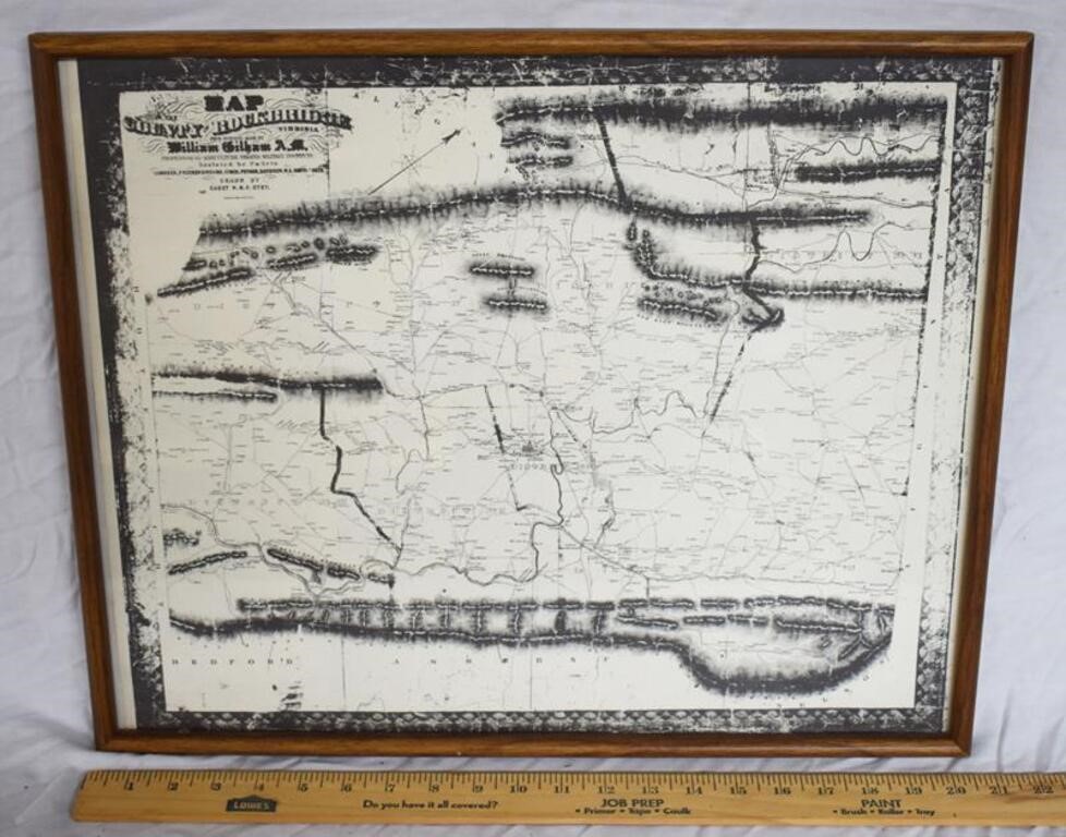 EARLY MAP COUNTY OF ROCKBRIDGE BY WILLIAM GILHAM