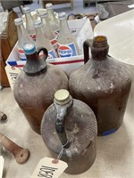3 Glass Clorox Bottles