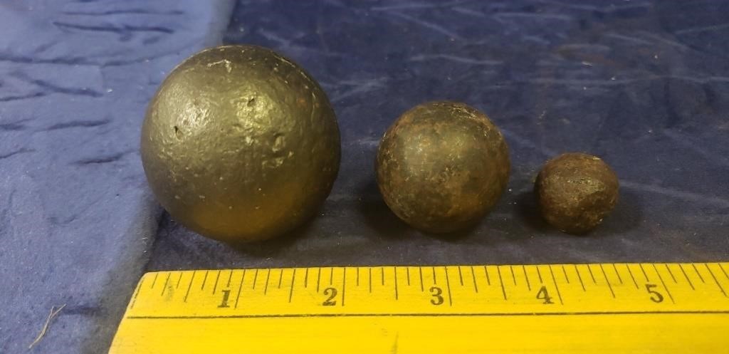 (3) Assorted Civil War Air Projectiles