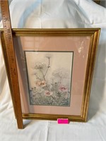Framed picture flowers 23”tall