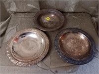 Lot Of Three Vintage Silver Plate Serving Bowls