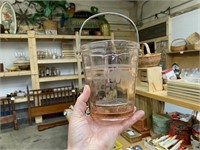 PINK DEPRESSION ETCHED GLASS CHAMPAGNE BUCKET