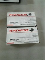 100 rounds 9 mm Winchester ammo ammunition