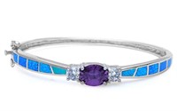 Stylish 1.25ct Amethyst, Opal & Topaz Bracelet