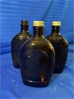 Vintage Brown 1776 Log Cabin Bottles