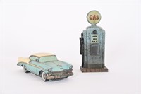 1950's Chevrolet Belair & Gas Pump Figurines
