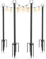 aneeway String Light Poles for Outside  8.9ft